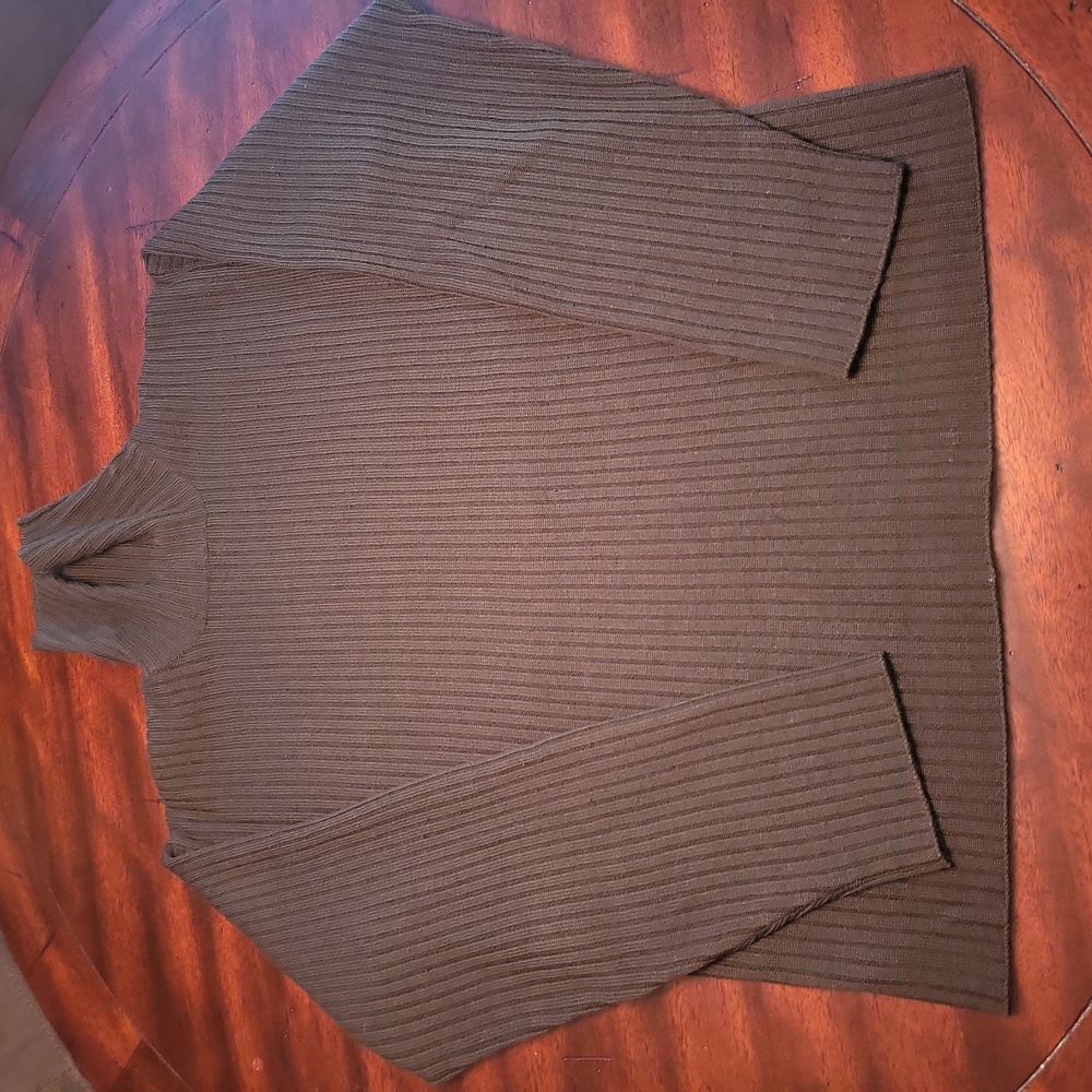 Army Green ribbed Turtleneck sweater